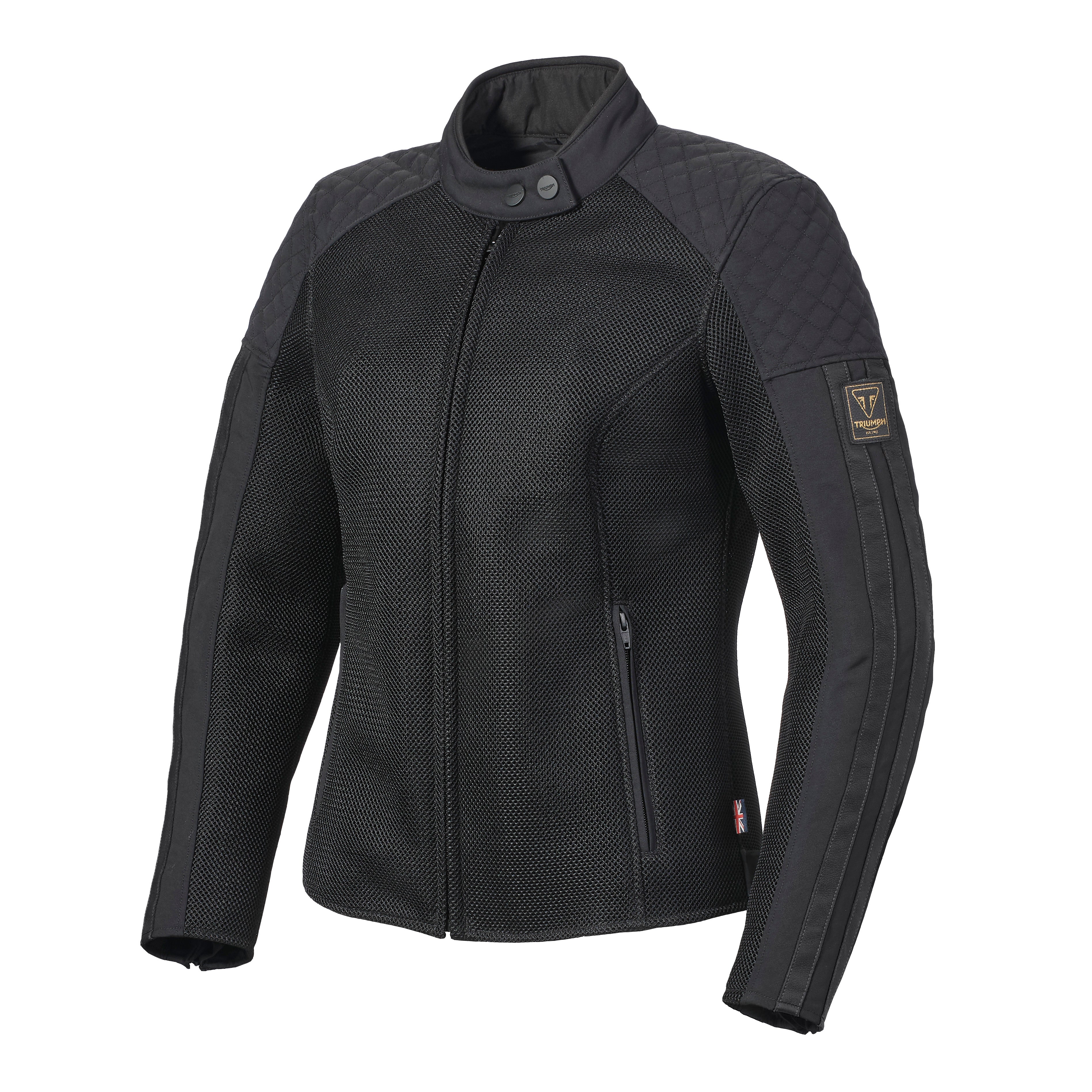 Triumph Ladies Braddan Retro Mesh Jacket Black - Image 2