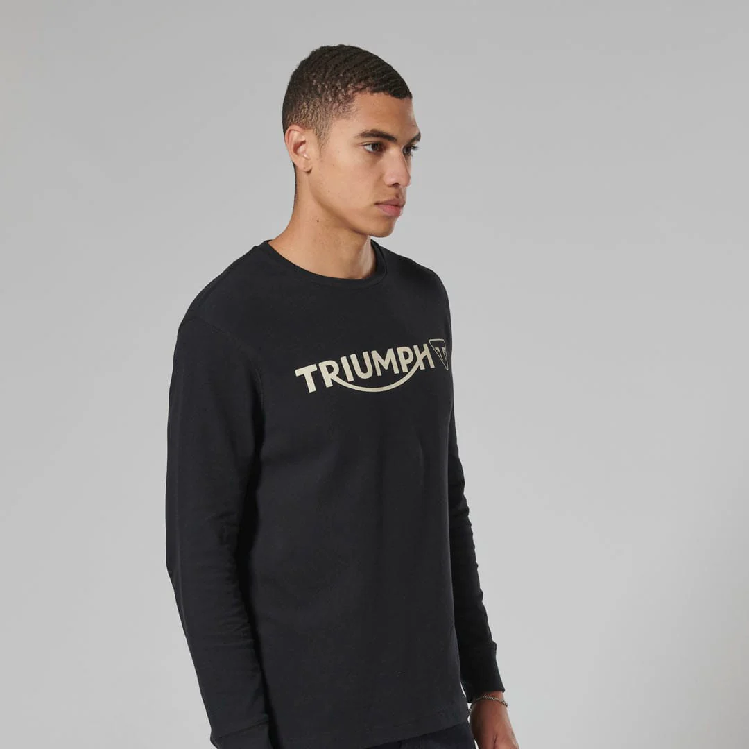 Triumph Mens Bettmann Black Long Sleeve Waffle Top - Image 6